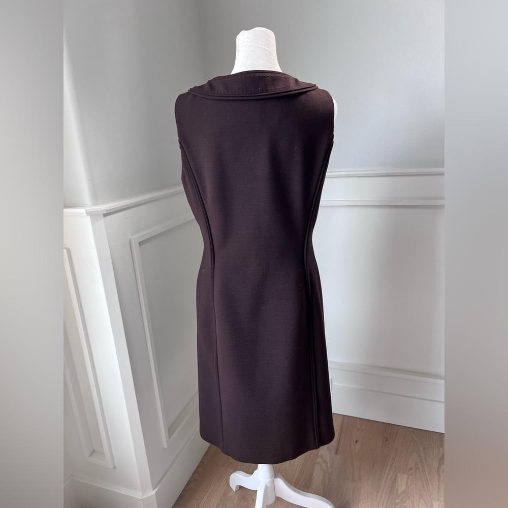 Tory Burch Dark Brown Sleeveless Button-Front Midi Dress - Picture 4 of 14